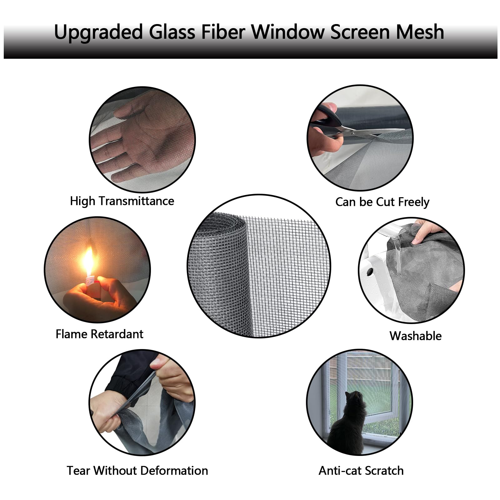 Rouleau Moustiquaire 1.5x29m Moustiquaire Pour Fenetres Anti-insectes Découpable Lavable Filet Anti-Moustiques Pour Porte Rideaux Fenetres －Gris