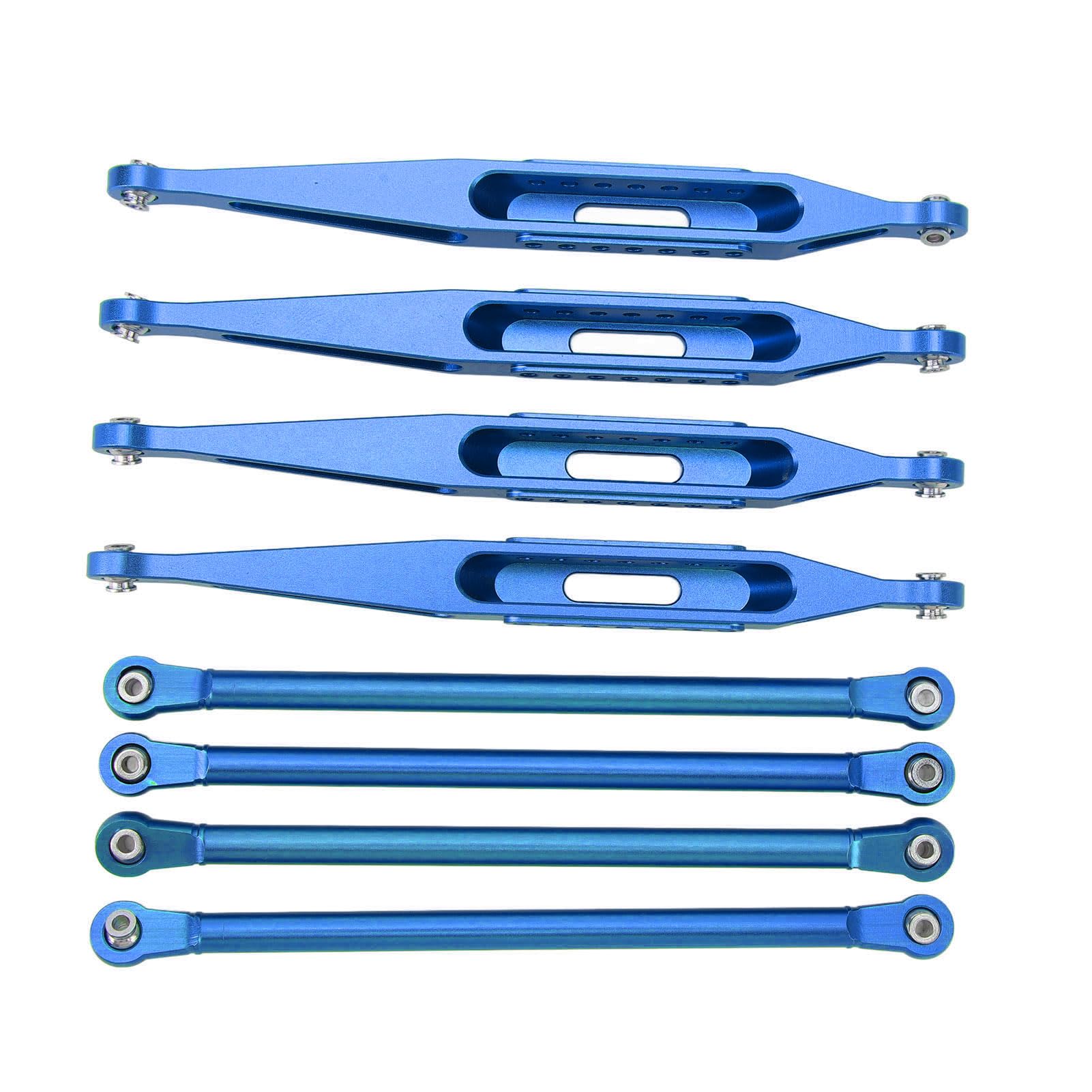 Cryfokt Zestaw łączników Zawieszenia RC do LOSI 1/8 LMT 4WD, Trwała Konstrukcja ze Stopu Aluminium, Znacznie Poprawia wydajność, Nadaje się do Wyścigów Samochodów RC (BLUE)