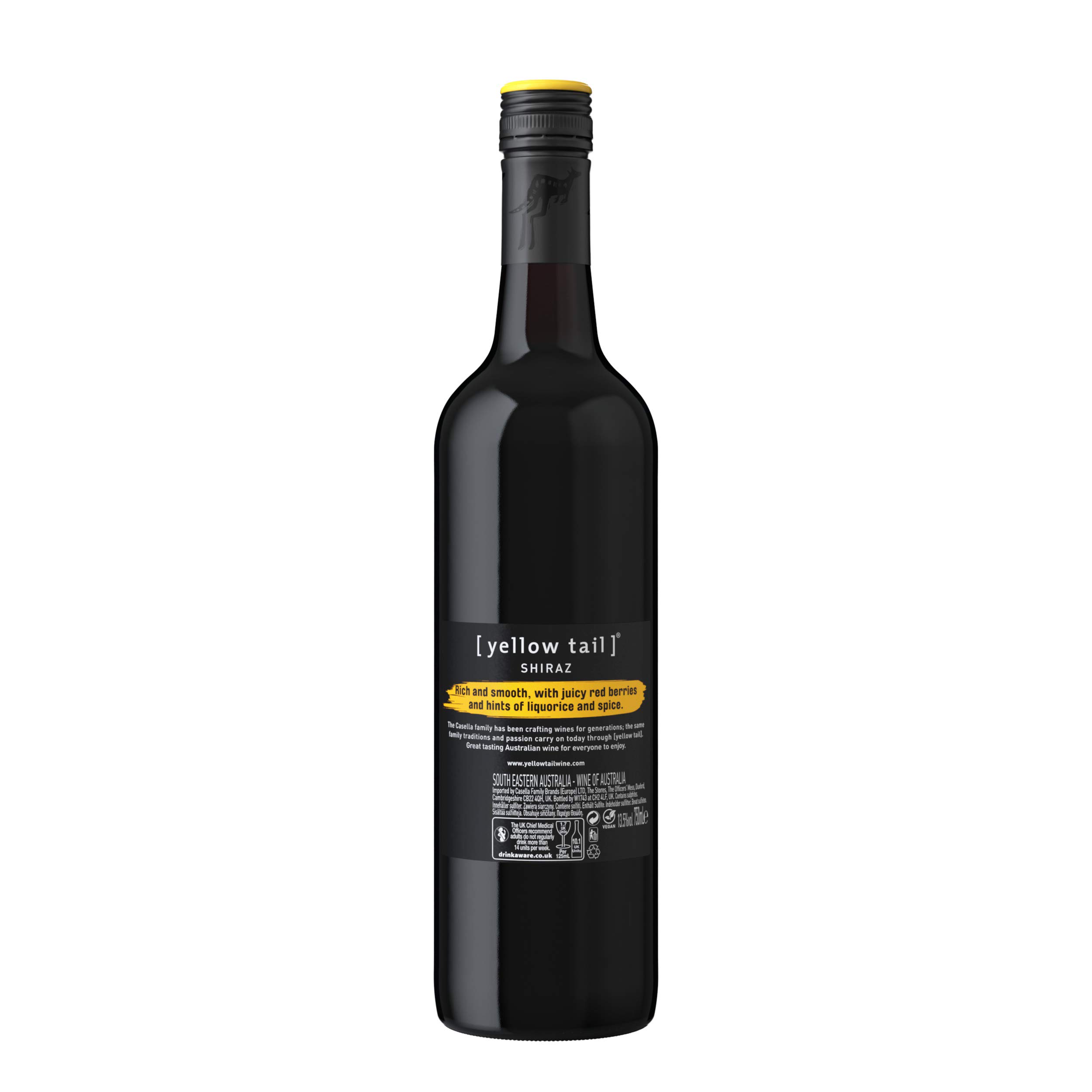 Yellow Tail Shiraz - Vino Tinto 100% Shiraz, D.O. Australia - Caja 6 botellas 75 cl