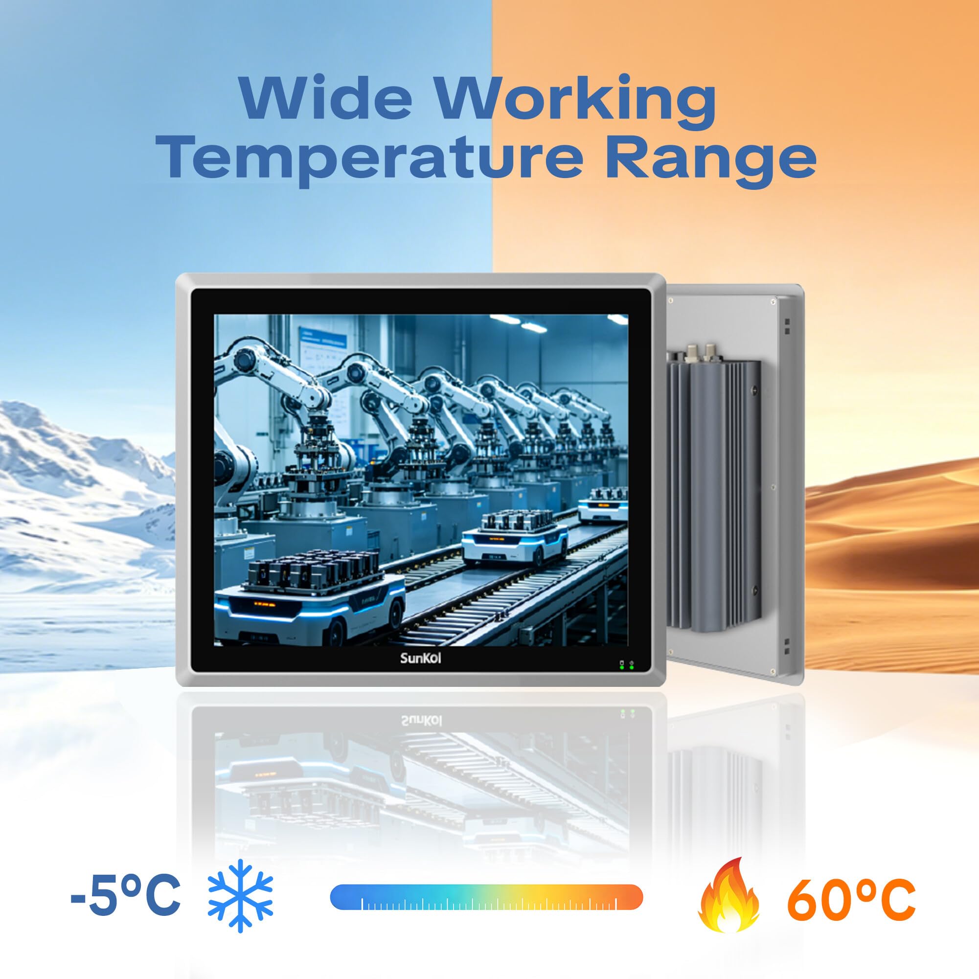 17" Industrie Panel PC lüfterloser IP65 Touchscreen All-in-One