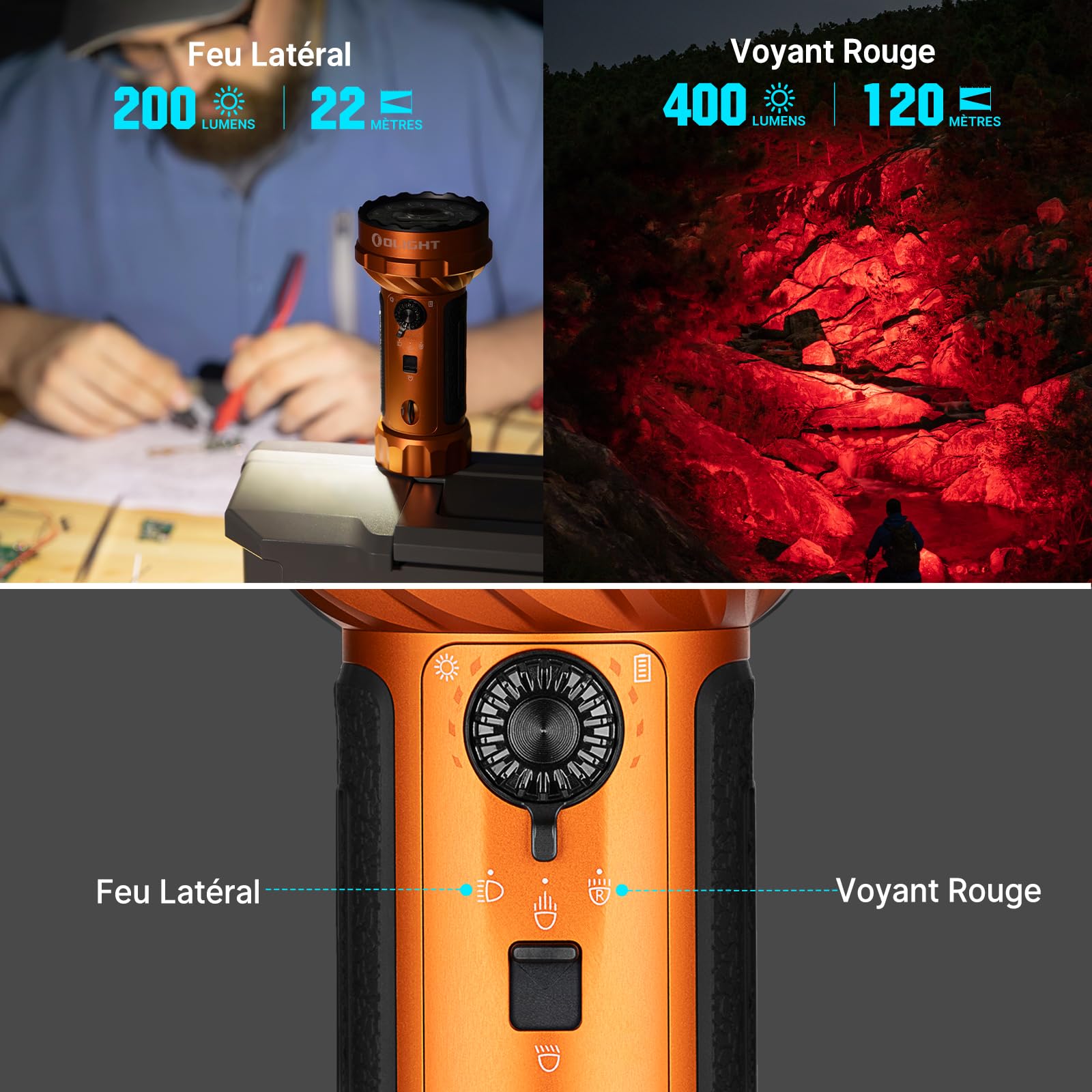 OLIGHT Marauder Mini 2 Lampe Torche Led Ultra Puissante 10000 Lumens 750 m | Lampe de Poche Rechargeable MCC&USB, Powerful Flashlight, IPX8 Waterproof, Fonction Spot et Flood pour Camping Sauvetage