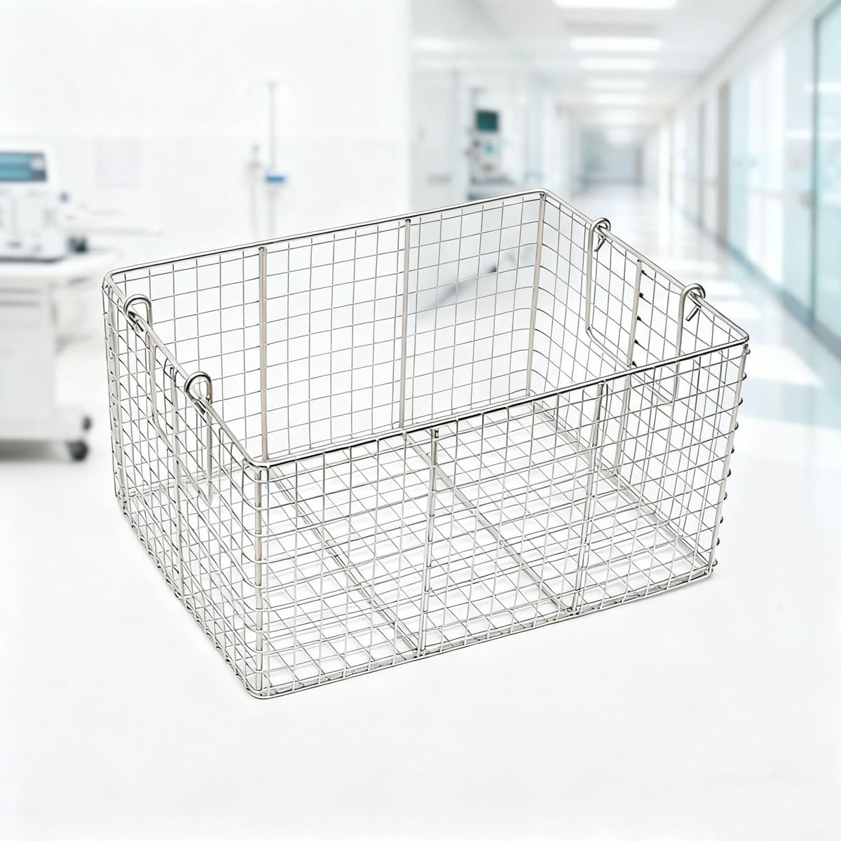 304 Stainless Steel Disinfection Basket Cleaning Basket, Hospital Surgical Disinfection Instrument Basket, for Surgical Medical Dental Instruments(40x30x20CM)
