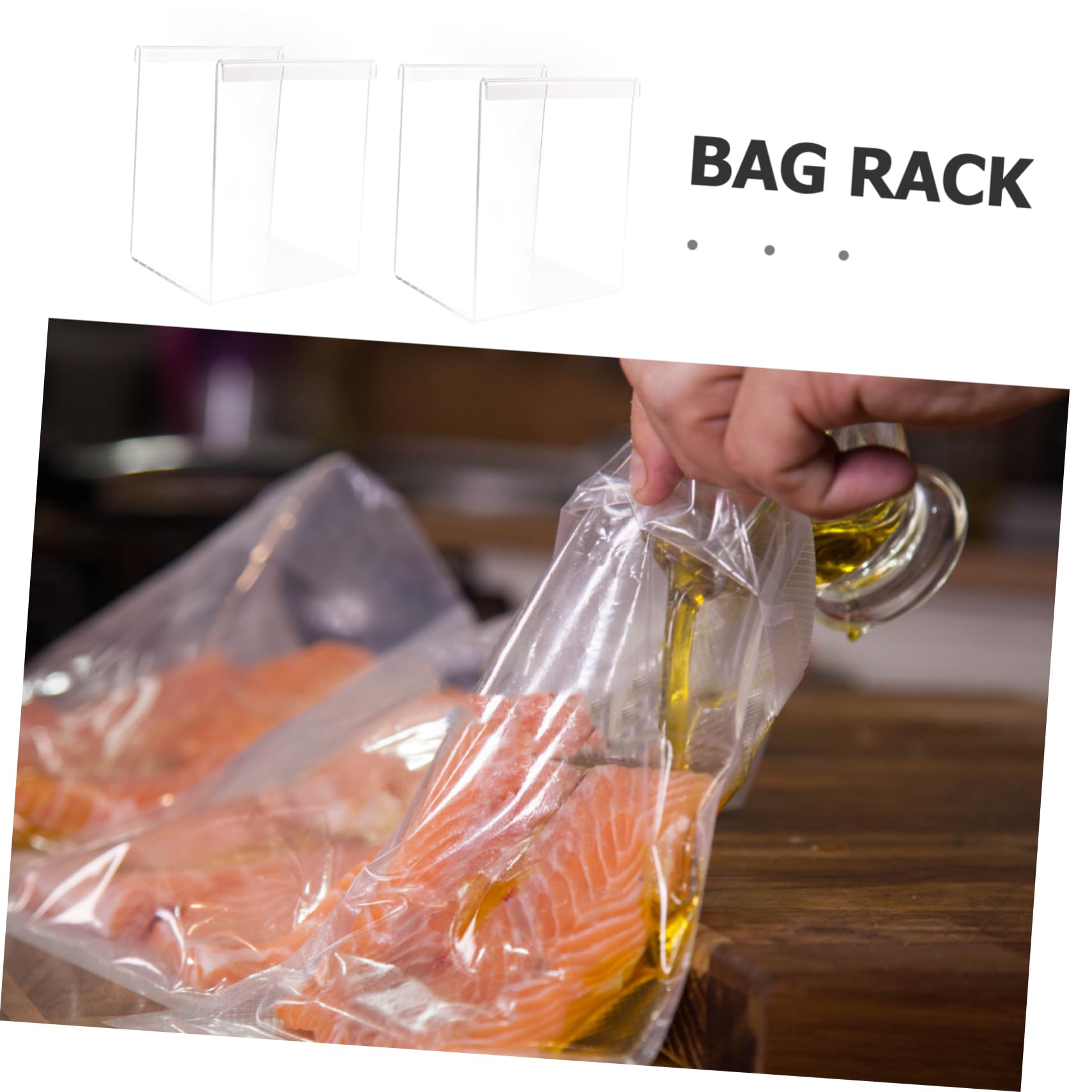 2 Pezzi Sacchetti Portatile e Stabile per Sacchetti Congelatori per Preparazione e Conservazione Alimenti Facilita Versamento e Preparazione e Bevande