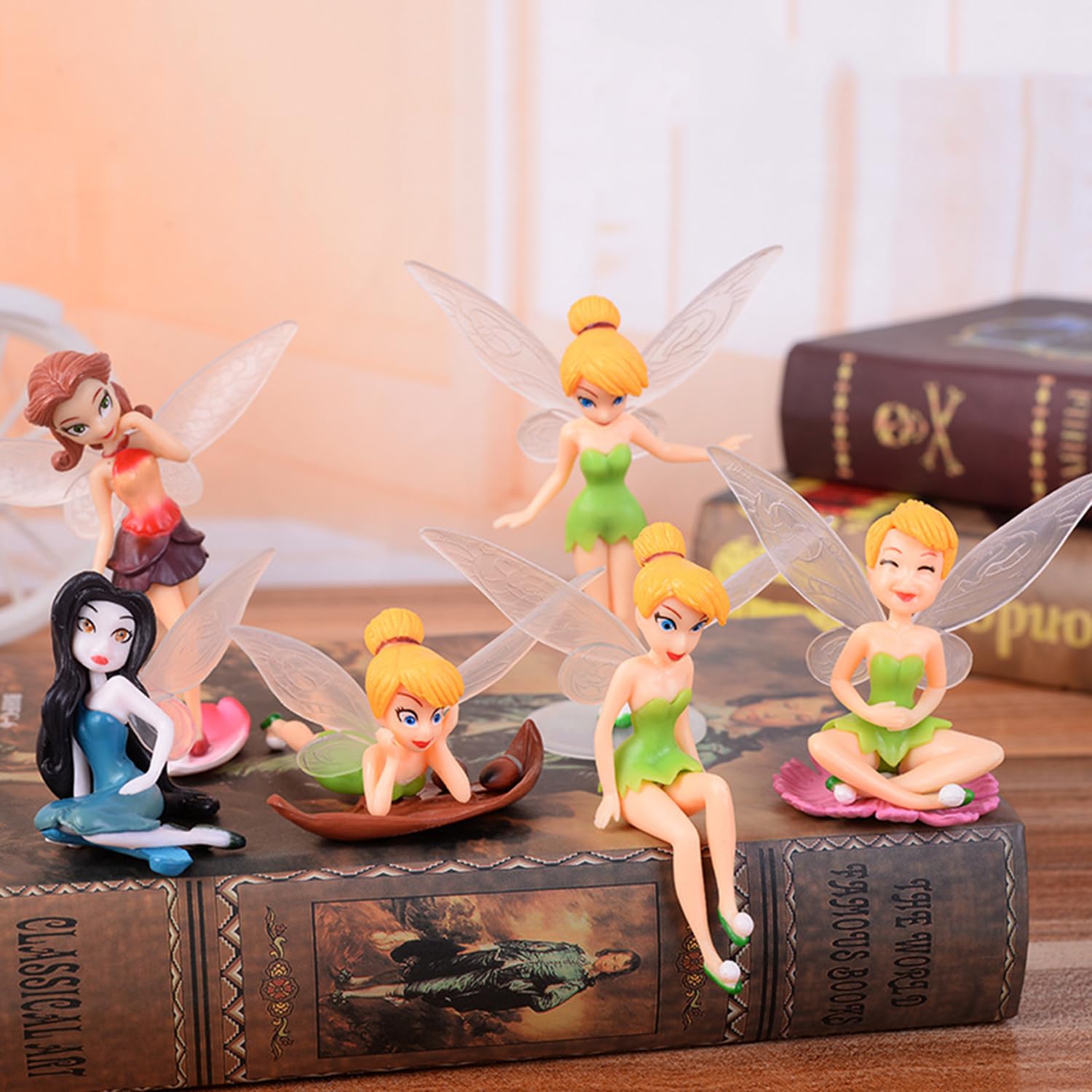 Spiaty Plastic Flower Fairy Girl Home, Car and Office Decor Figurine(Small, Multi, Set of 6)