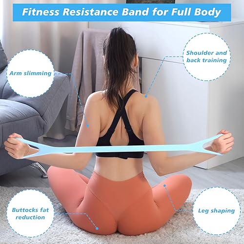 Miniatura 4 de Hiboom Paquete de 24 bandas de resistencia de goma con asas antideslizantes, bandas de entrenamiento elásticas para entrenamiento de brazos y