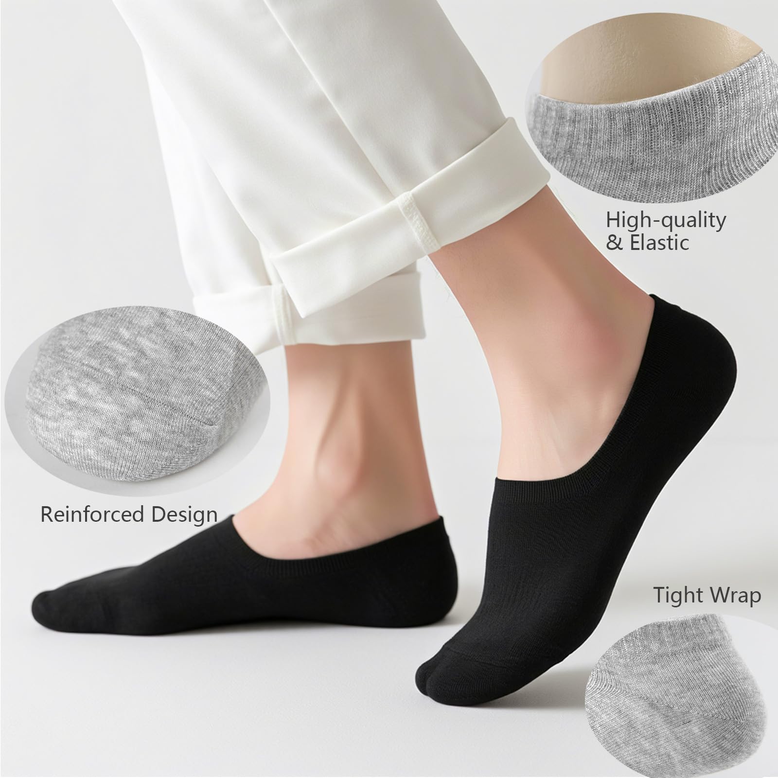 flintronic Krótkie Skarpetki Unisex, Krótkie Skarpetki Running Bawełna, Sportowe, Bieganie, Jazda Na Rowerze, Trekking, Niewidzialne Oddychające, Wygodne i Toaleta