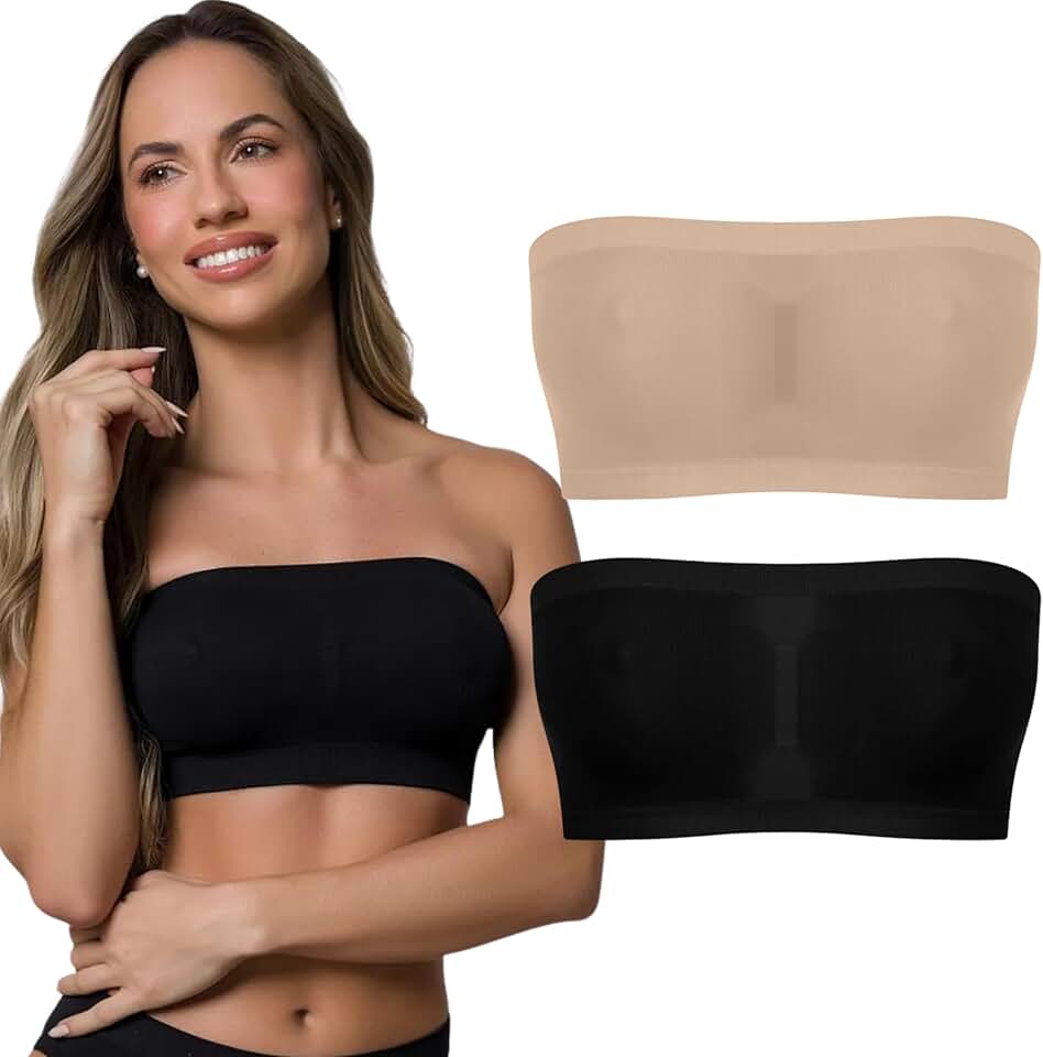 Kit 02 Top Faixa Selene Sem Costura Bustiê Canelado Sem Alça e Sem Bojo Feminino Adulto