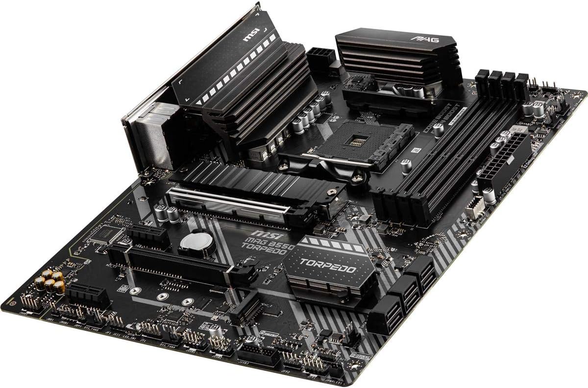 MSI MAG B550 Torpedo Gaming Motherboard (AMD AM4, DDR4, PCIe 4.0, SATA 6Gb/s, Dual M.2, USB 3.2 Gen 2, HDMI/DP, ATX, AMD Ryzen 5000 Series Processors)