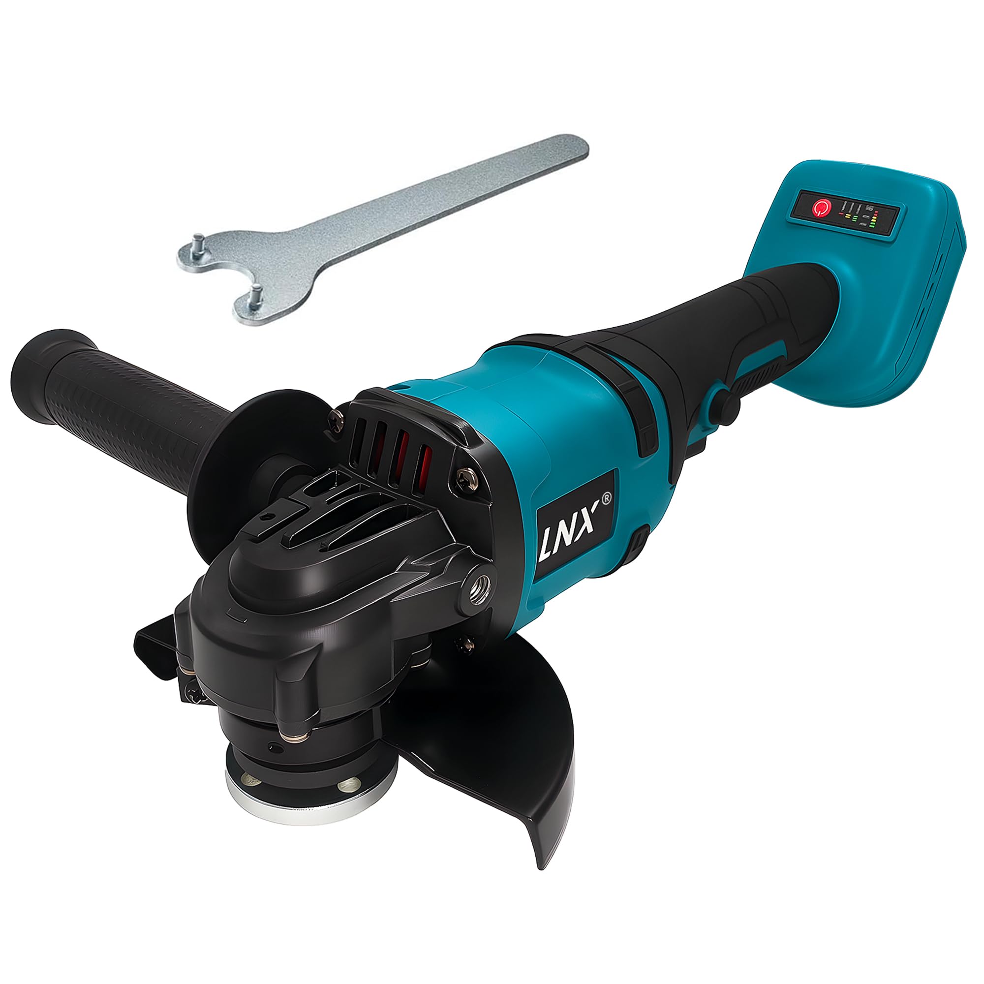 Akku-Winkelschleifer 125 mm, Akku Flex für Makita LXT-18V Akku, 8500U/min, 3 Geschwindigkeiten, Akku-Schleifer mit Rutschfester Griff, zum Schleifen, Schneiden und Polieren (Ohne Akku)