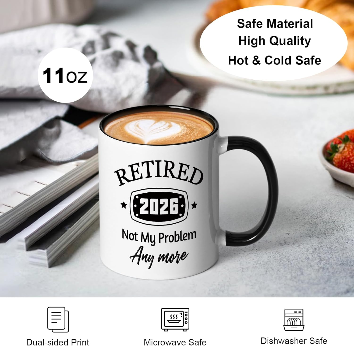 Maustic Retirement Gift for Woman Men, Retirement Gifts for Men Women, Coworker, Friend, Teacher, Retired 2026 Not My Problem Anymore Retired Mug, 11 Oz - Image 6