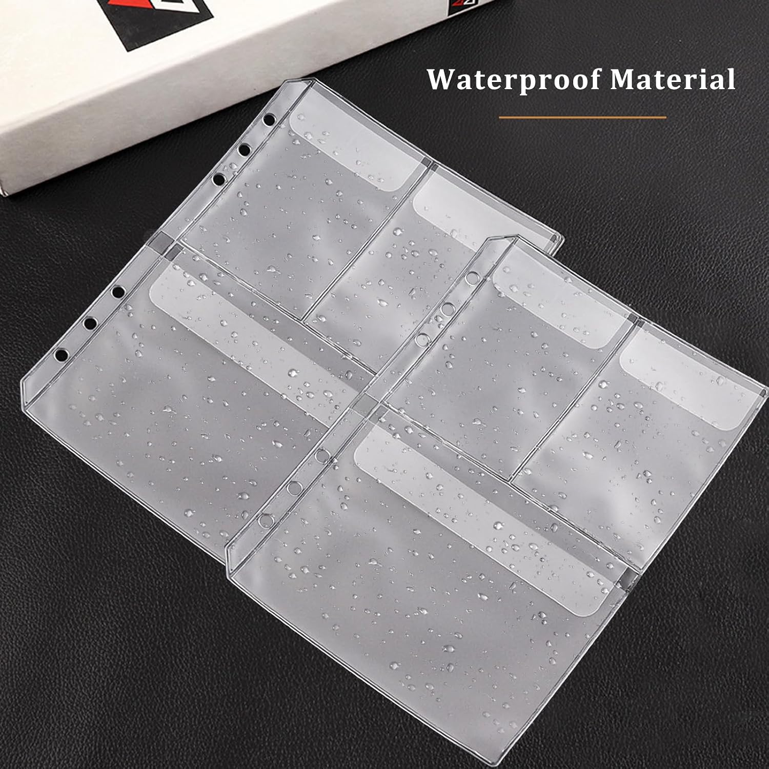 10PCS A5 Binder Pockets 6 Holes, A5 Planner Inserts, Translucent Waterproof PVC Loose-Leaf Storage Pouch with Anti-Drop Design, 3 Compartments Filing Bags to Store Jewelry Budget Cash Photos Cards image 3