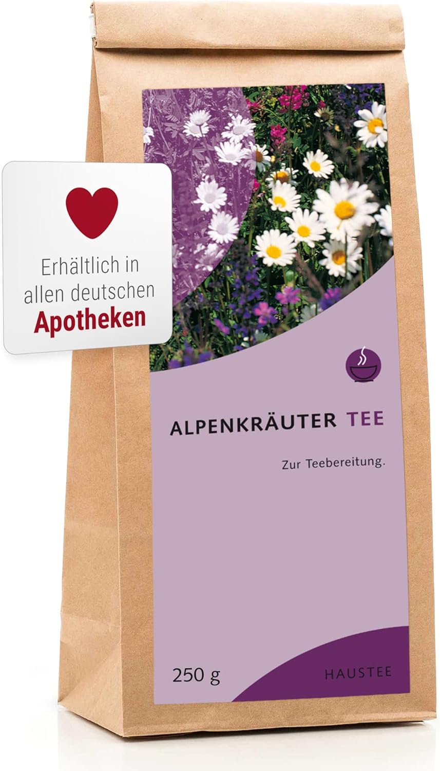Weltecke Alpenkruidenthee, losse 250 g, premium thee gemaakt en gecontroleerd in Duitsland, kruidenthee met kruidige aromatische smaak, vers gevuld, aangename halswarmerthee