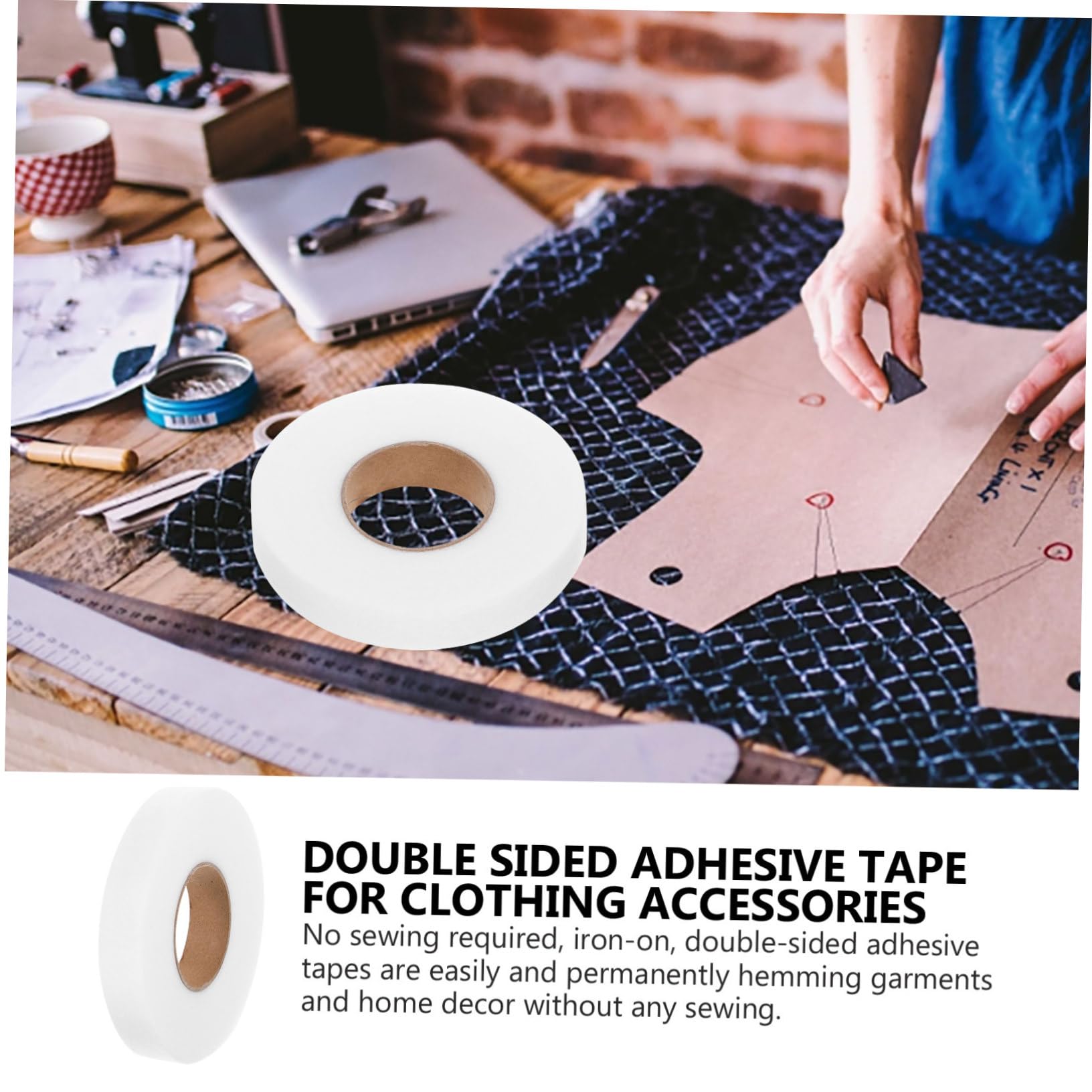 TEHAUX 8rouleaux Ruban Adhésif Thermocollant Double Face Pour Ourlets Pour Vêtements Rideaux Et Projets Diy