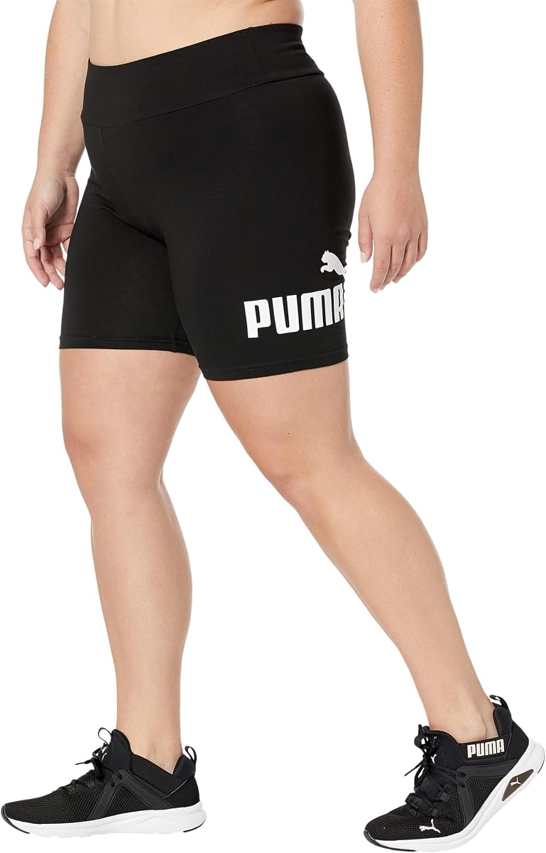 PUMA womens Essentials 7" Logo Legging Shorts, Puma Black, X-Small US