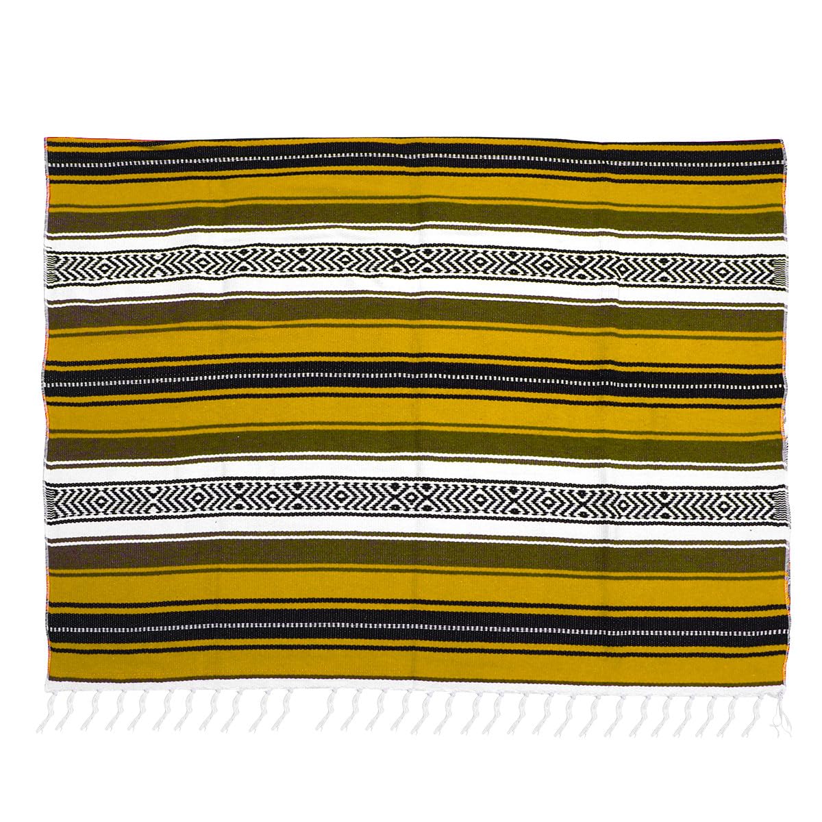 Couverture mexicaine jaune : finis les plaids fins qui glissent du canapé et du tapis de yoga
