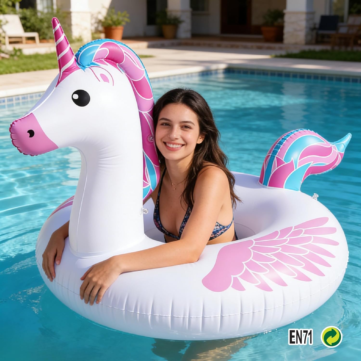 Inflatable Flamingo Unicorn Pool Float Tube for Party, Inflatable Raft Pool Toys, Pool Float for Adults and Kids