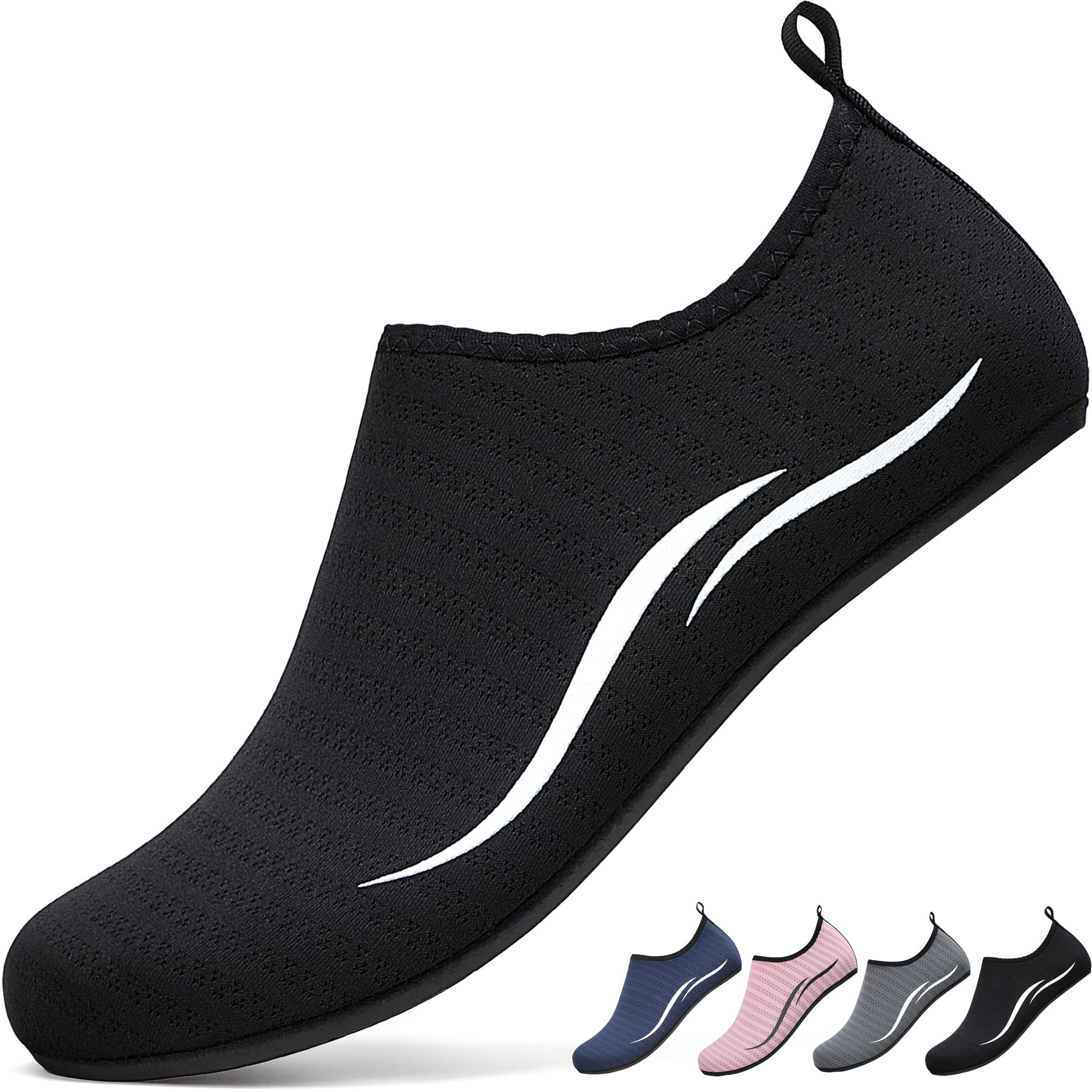 BARFULKER Unisex Badeschuhe Wasserschuhe Schnell Trocknend Schwimmschuhe Weich Leicht Strandschuhe Aquaschuhe mit rutschfest Sohle，Gr.34-47