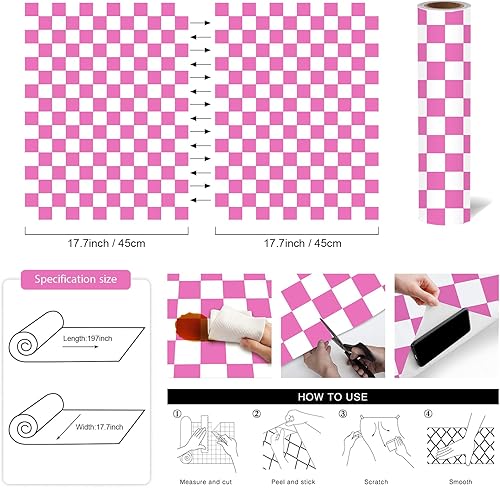 Miniatura 30 de Papel tapiz moderno de mosaico blanco y negro, papel de contacto a cuadros, autoadhesivo, de 17.7 x 118 pulgadas, papel tapiz de celosía