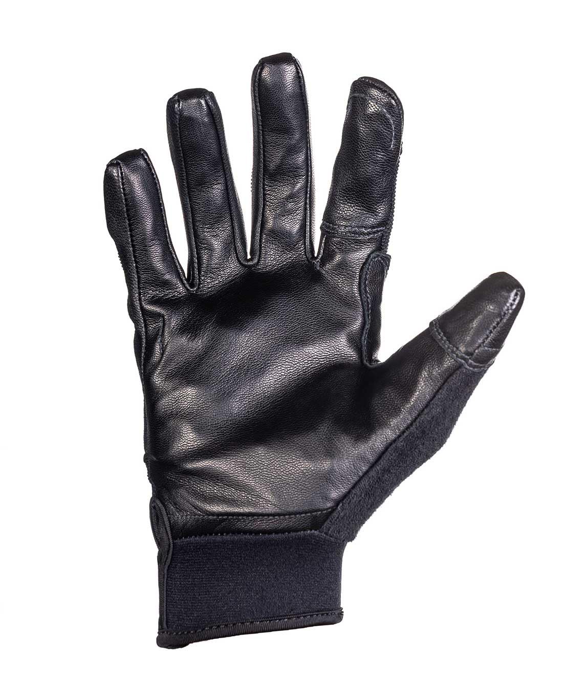 MOG Masters of Gloves Guide CPN 6203 extrem schnittfeste Stichschutz-Handschuhe Schnittschutz-Klasse F aus Metall-Mesh und Ziegennarben-Leder; für Gartenarbeit, Handwerk, Einsatzkräfte, Sicherheit