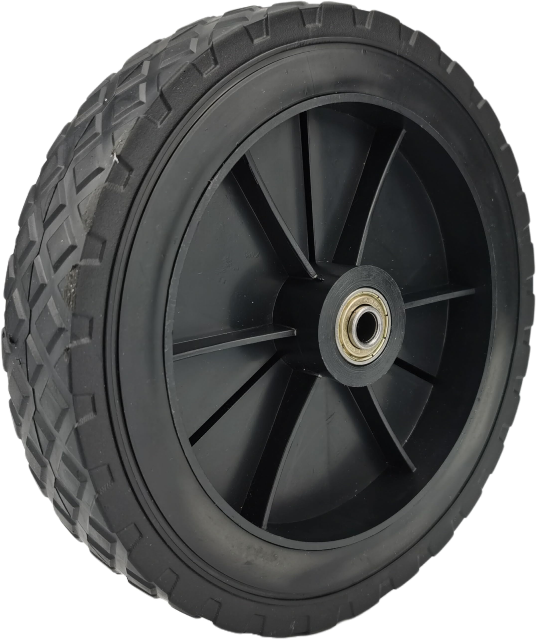 Lot de 2 roues universelles de 17,8 cm en plastique PVC avec roulements, adaptées pour les roues de rechange pour tondeuses à gazon, chariots, camping-cars