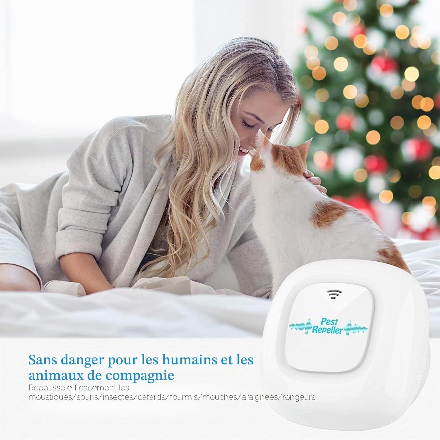 Anti Moustiques, Répulsif Ultrason, Prise Anti Moustique, Électronique Antiparasitaire Intérieur, Antiparasitaire pour Moustiques, Souris, Araignées, Cafards, Mouches, Lot de 4