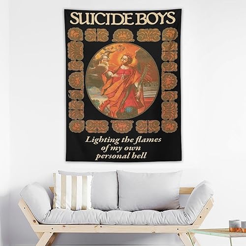 Miniatura 3 de ERGOKRAFT Tapiz para niños con tema musical hip-hop, póster de rapero para decoración de fiesta de dormitorio universitario, novedoso gráfico para