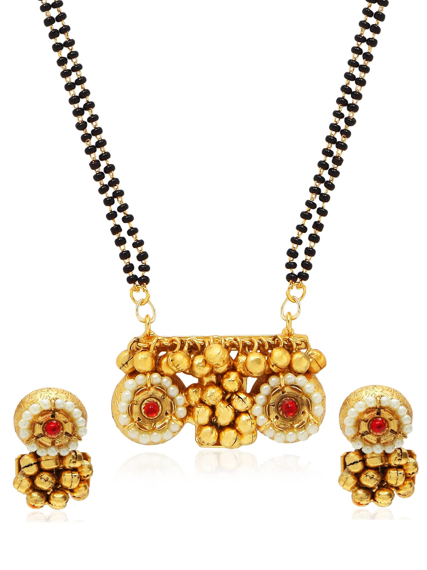 See full amazon price history chart for I Jewels 18k Gold Plated Traditional Pearl Beads Studded Pendant with Black Bead Chain Mangalsutra With Earrings for Women (D094M) I Jewels 18k Gold Plated Traditional Pearl Beads Studded Pendant with Black Bead Chain Mangalsutra With Earrings for Women (D094M) (B09Y24GJJX) Amazon Price History, Amazon Price Tracker