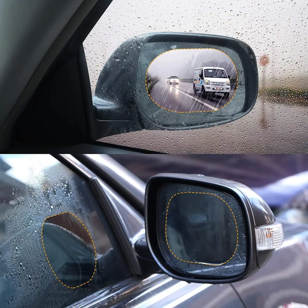 Car Rearview Mirror Rainproof Film (Pack of 2) – Anti-Fog & Water-Repellent Protective Stickers for Side Mirrors, Clear HD Protective Film for Cars, SUVs & Motorcycles - Mirror Films - Image 2