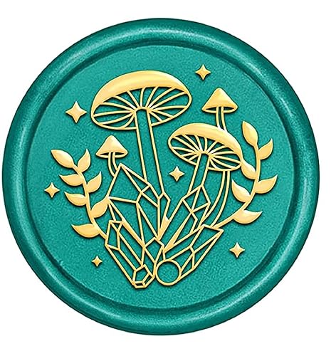 CRASPIRE Cabeza de sello de cera de cristal de hongos, cabeza de sello de cera de sellado Olny sin mango, cabeza de sello de latón extraíble de