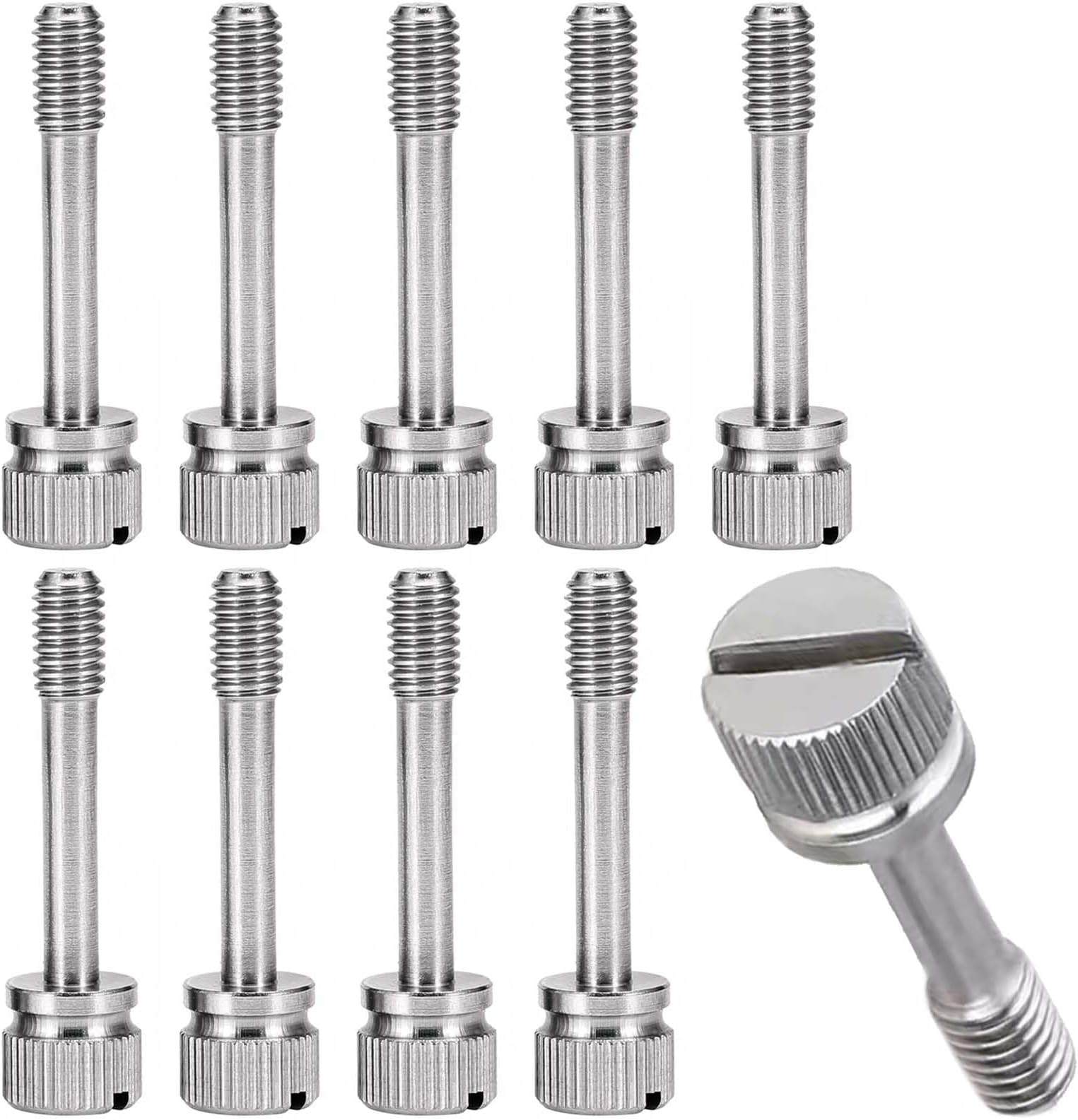 M2/M2.5/M3/M4/M5/M6/M8 Wing Nut, 304 Stainless Steel Knurled Wing Nut/screw, Slotted Finger-tight Lock Bolt 10PCS(M 2.5X12)