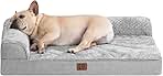 EHEYCIGA Memory Foam Dog Bed Medium Sized Dogs, Waterproof Dog Bed Orthopedic with Washable Removable Cover, Non-Slip Pet Bed Couch for Crate, 30x20x6 Inches, Grey