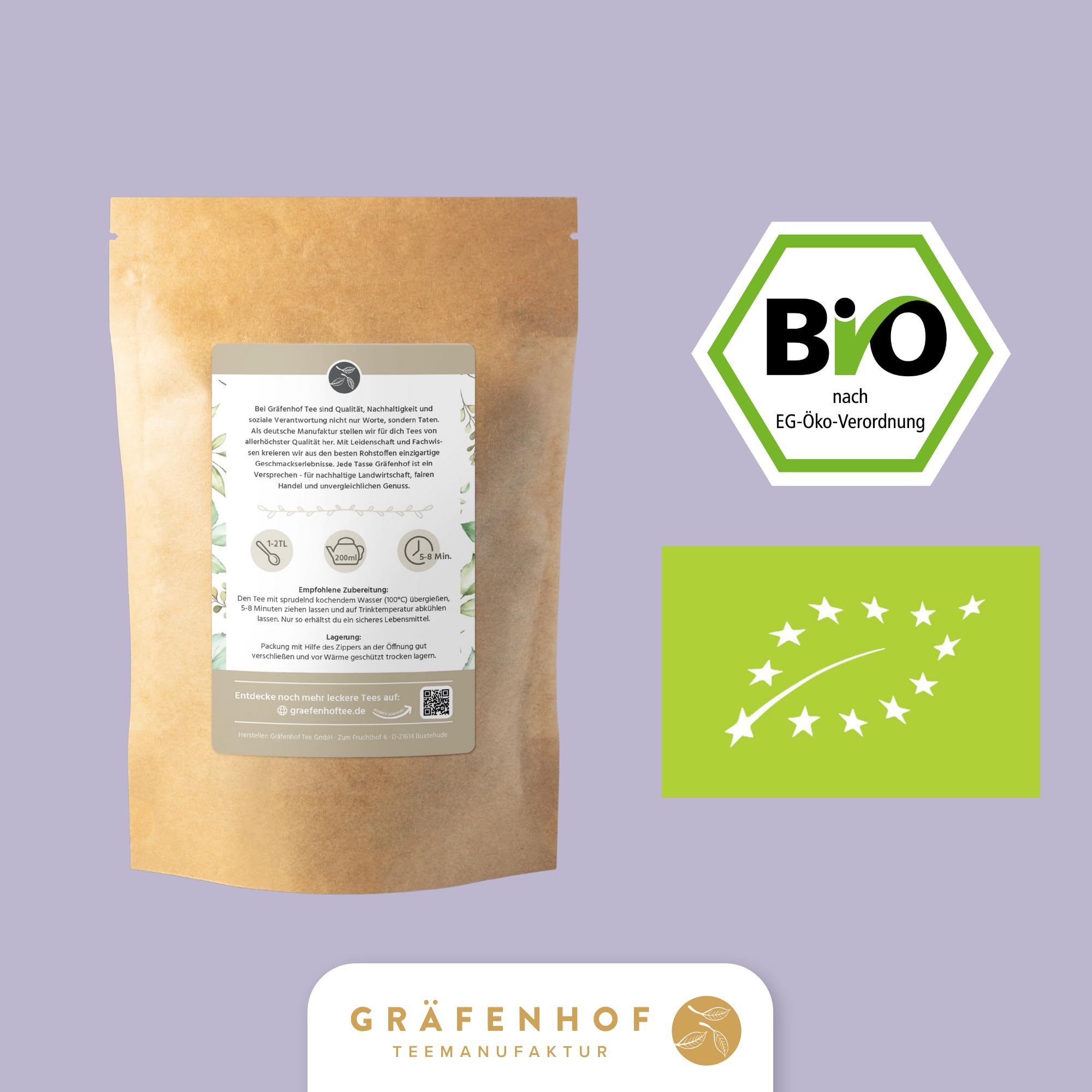 Lavendelblüten getrocknet Bio, 1000g, ganze essbare Blüten auch als duftende Lavendelsäckchen, Duftkissen als Mottenschutz oder Lavendeltee nutzbar, beruhigender Kräutertee, Premium Qualität