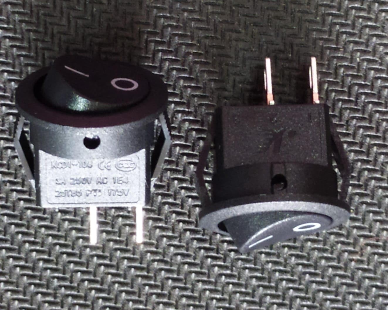 SMRS-101-8C BLACK Mini Round Rocker Switch 3A 250V AC SPST ON-OFF KCD1 (Pack of 1)-picture-22