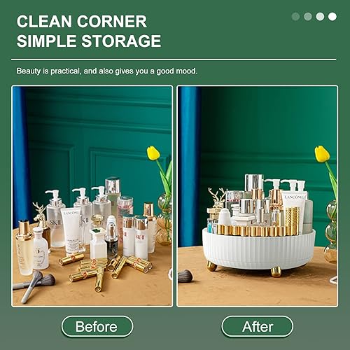 Miniatura 6 de Bandeja de almacenamiento giratoria de 360, 11.02 pulgadas de diámetro, organizador de cosméticos y perfumes, bandeja de almacenamiento de