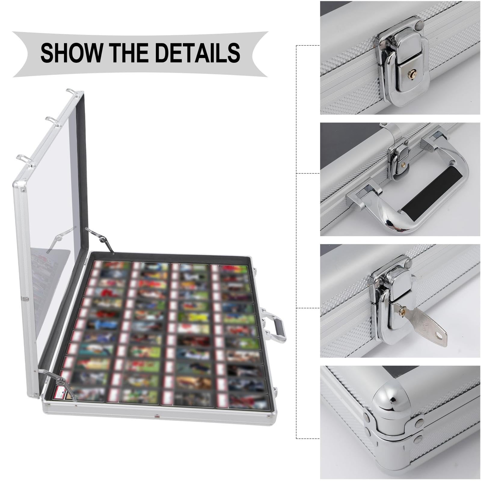Kokiya Card Display Case Aluminum Alloy Trading Cards Case Lockable for Sports Card TCG — view 4