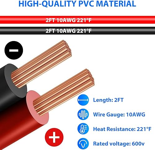 Miniatura 4 de Linkstyle 2 conectores rápidos SAE de 10 AWG, cable de extensión SAE con fusible de 12 piezas (10A, 15A, 20A, 25A, 30A)