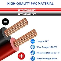 Vista 4 de Linkstyle 2 conectores rápidos de enchufe de alimentación SAE de 2 pies 10 AWG a junta tórica, cable de extensión SAE para generador solar, cargador