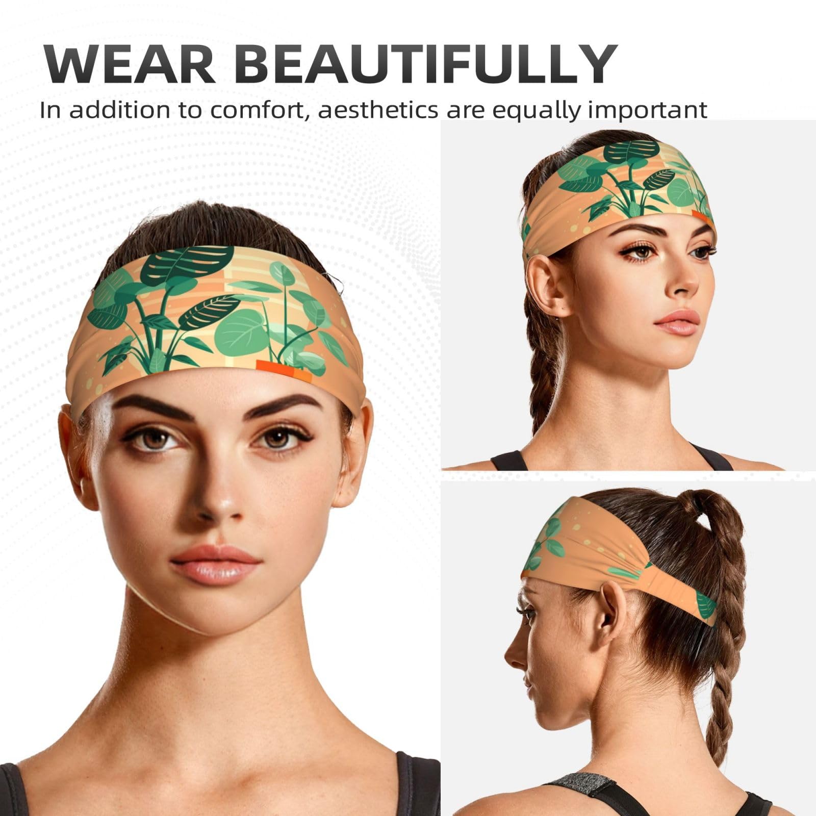 Bandeau De Sport YYHHAOFA Motif Palmiers - Respirant, Anti-transpiration, Unisexe