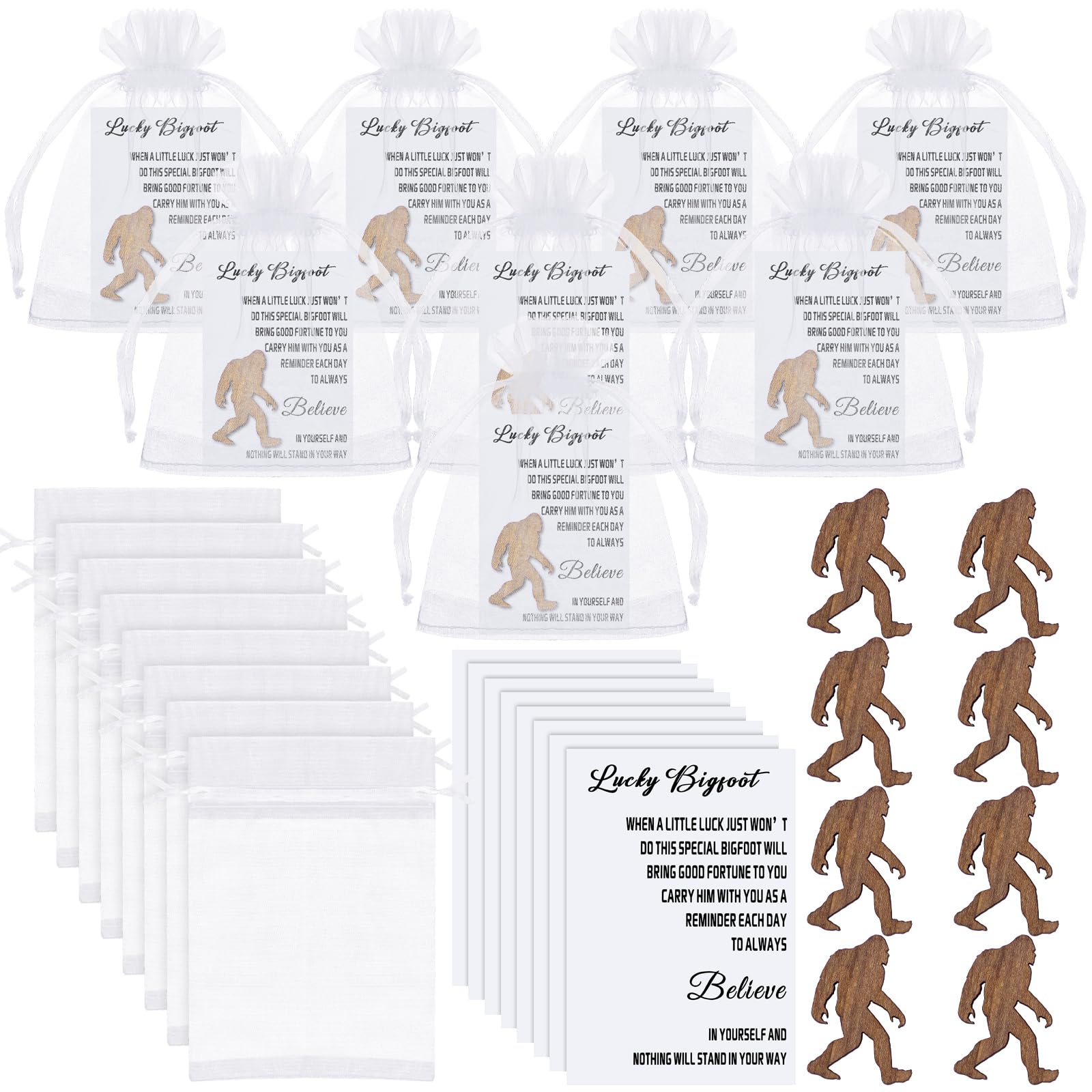 Amazon.com : MotiMind 8 Set Bigfoot Pocket Token Bulk Gift, Wood
