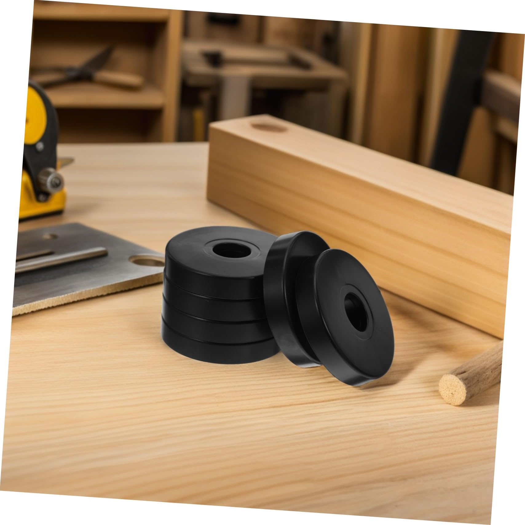 12 Stück Runde PVC Rollengleiter Bodenschoner Schwarz