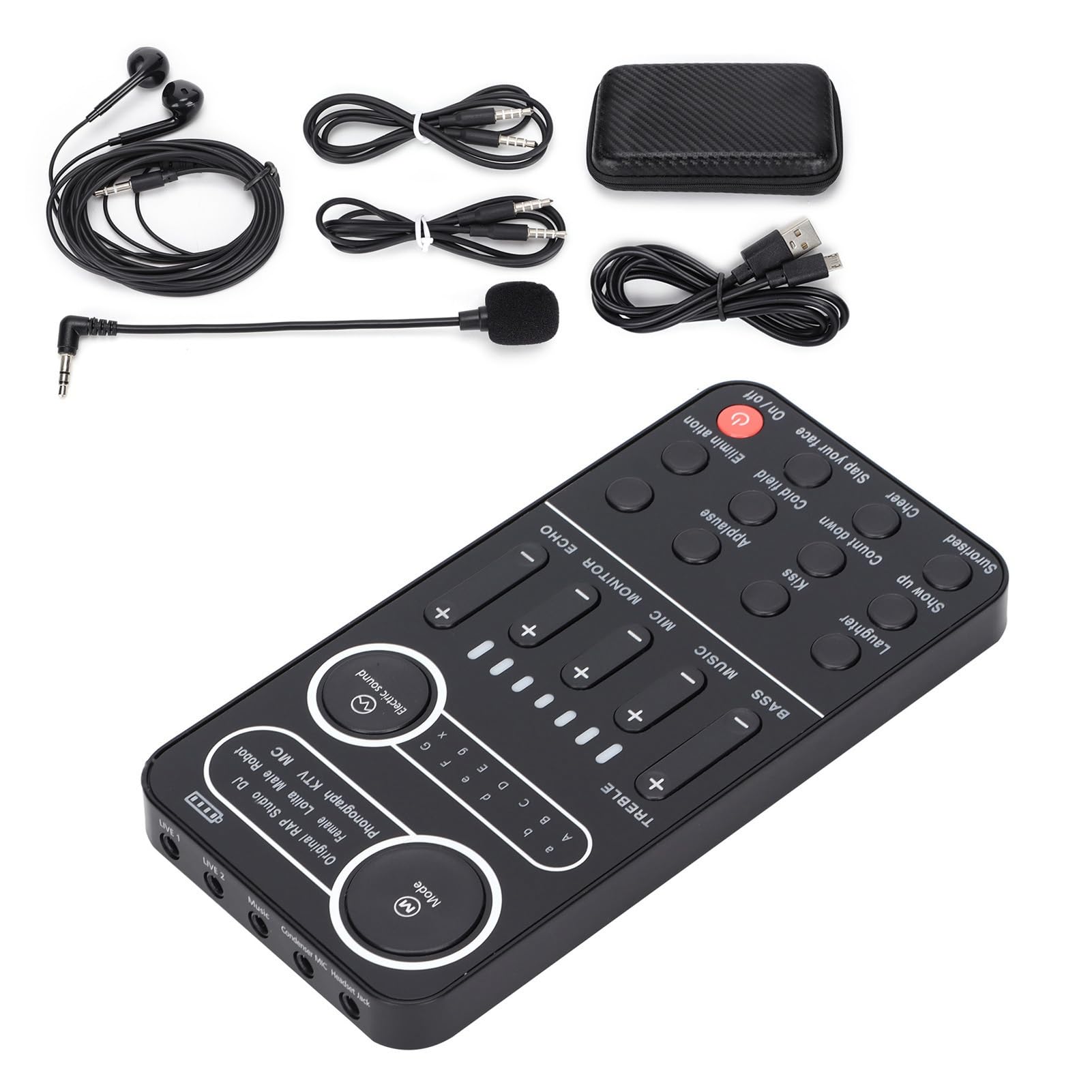 Scheda dal con 13 Effetti Sonori, Mixer Bluetooth DJ per Telefoni iOS/Android, Computer, Tablet, , Scheda per Streaming Live, Trasmissione di Musica, Registrazione(K9)