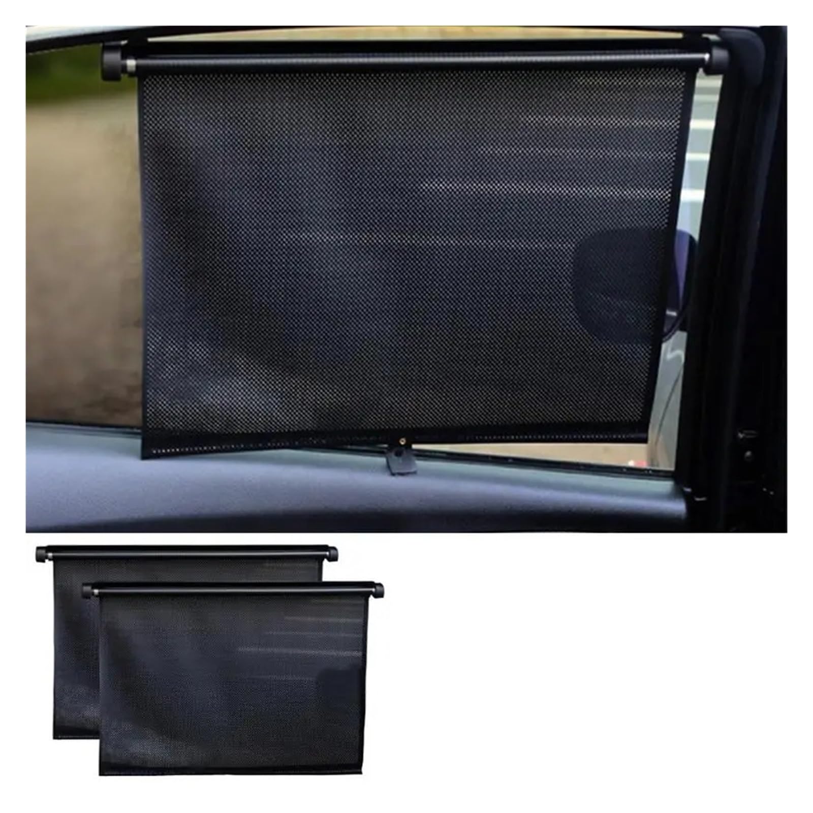Coche Parasol Lateral Parasol Lateral para Coche, Bloques Protectores de Rodillos retráctiles automáticos, Accesorios universales para Ventanas, 2 uds