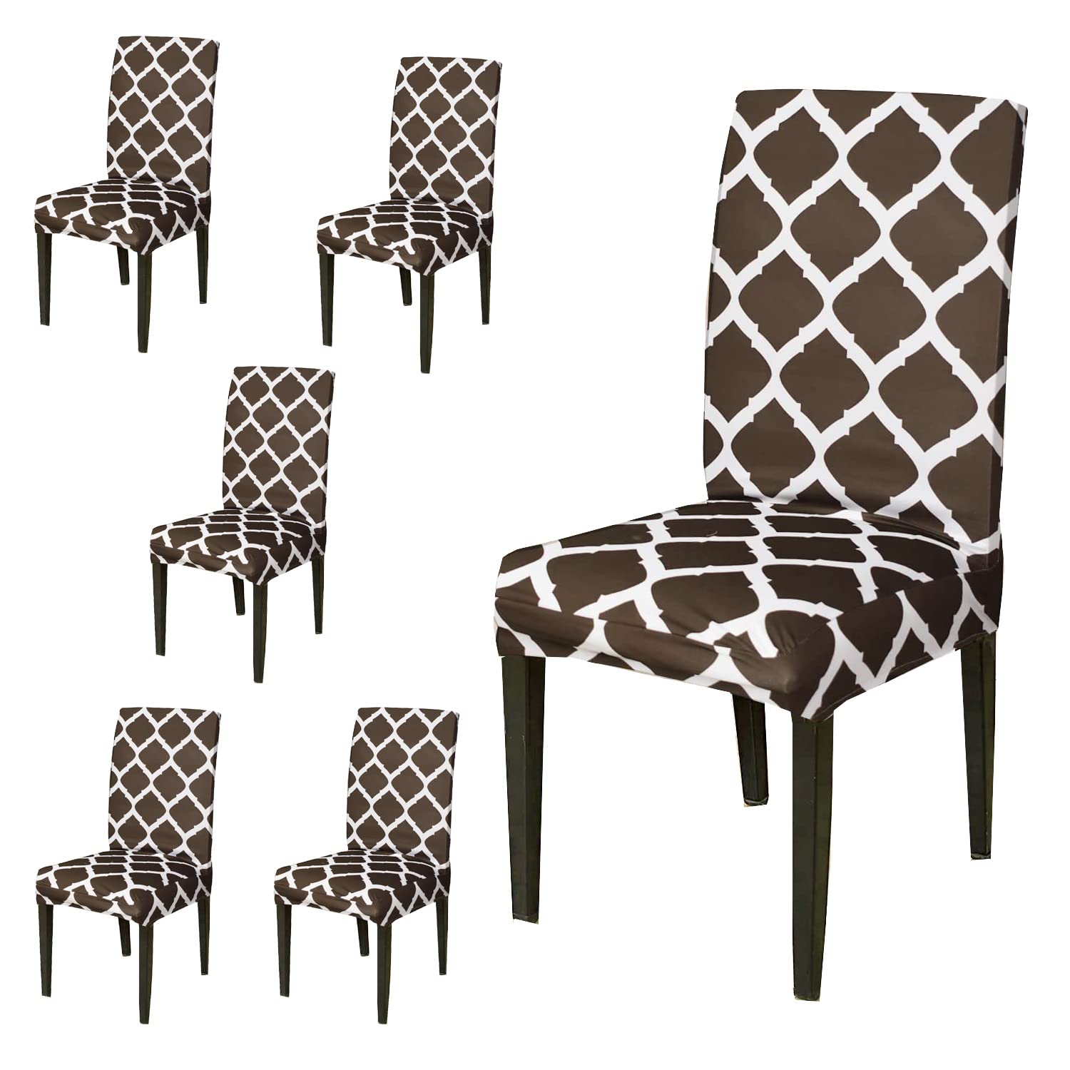 Grey Elastic Chair Cover - Protect Dining Chairs -22