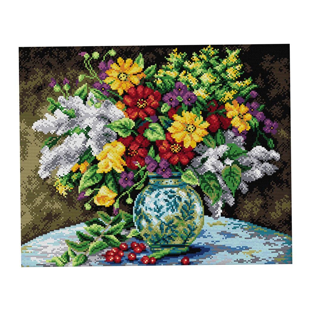 LOOM TREE 1 Set Stamped Cross Stitch Kit with Pre-printed Cloth Vase Pattern 14CT Needlecrafts & Yarn | Embroidery & Cross Stitch | Hand Embroidery Kits | Cross Stitch Kits-image-11