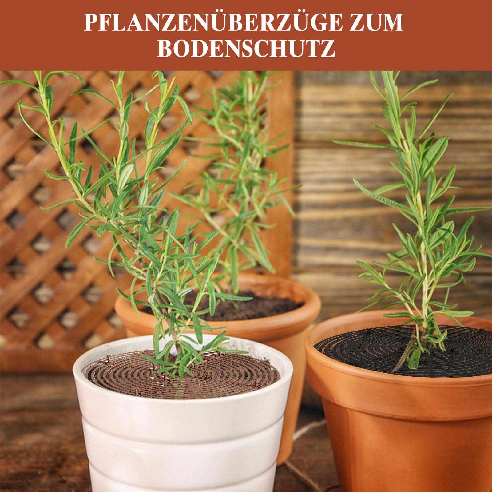 Duża kratka na doniczki, 52 cm i 30 cm, 4 sztuki, z możliwością przycięcia | ochrona roślin, koty i dzieci, osłony na kwiaty do wnętrz, osłona podłoża z głębokimi podpórkami