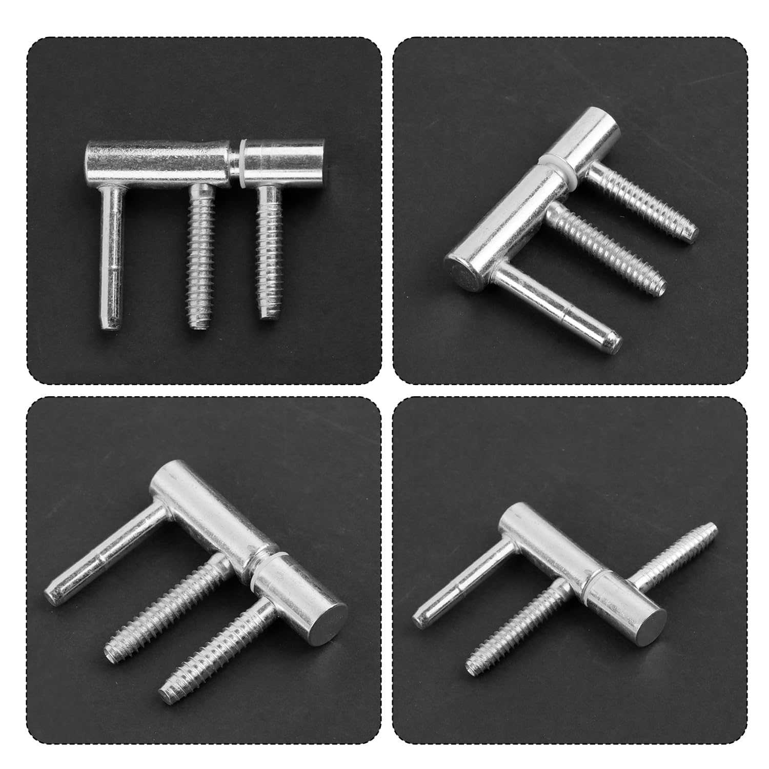 2 Pezzi Derniere per Legno per Decorazione, Cerniere Per Porte Interne Cerniere per Telaio Apecs In Acciaio Zincato, Cerniera Porta da Infilare In Due Pezzi per Legno e da Camera(Argento)