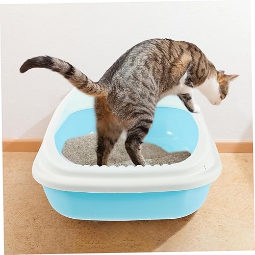 Miniatura 8 de BUGUUYO Caja de arena para gatos Bandeja de arena para gatos, bandeja de inodoro para gatos, bandeja de inodoro para mascotas, bandeja de inodoro