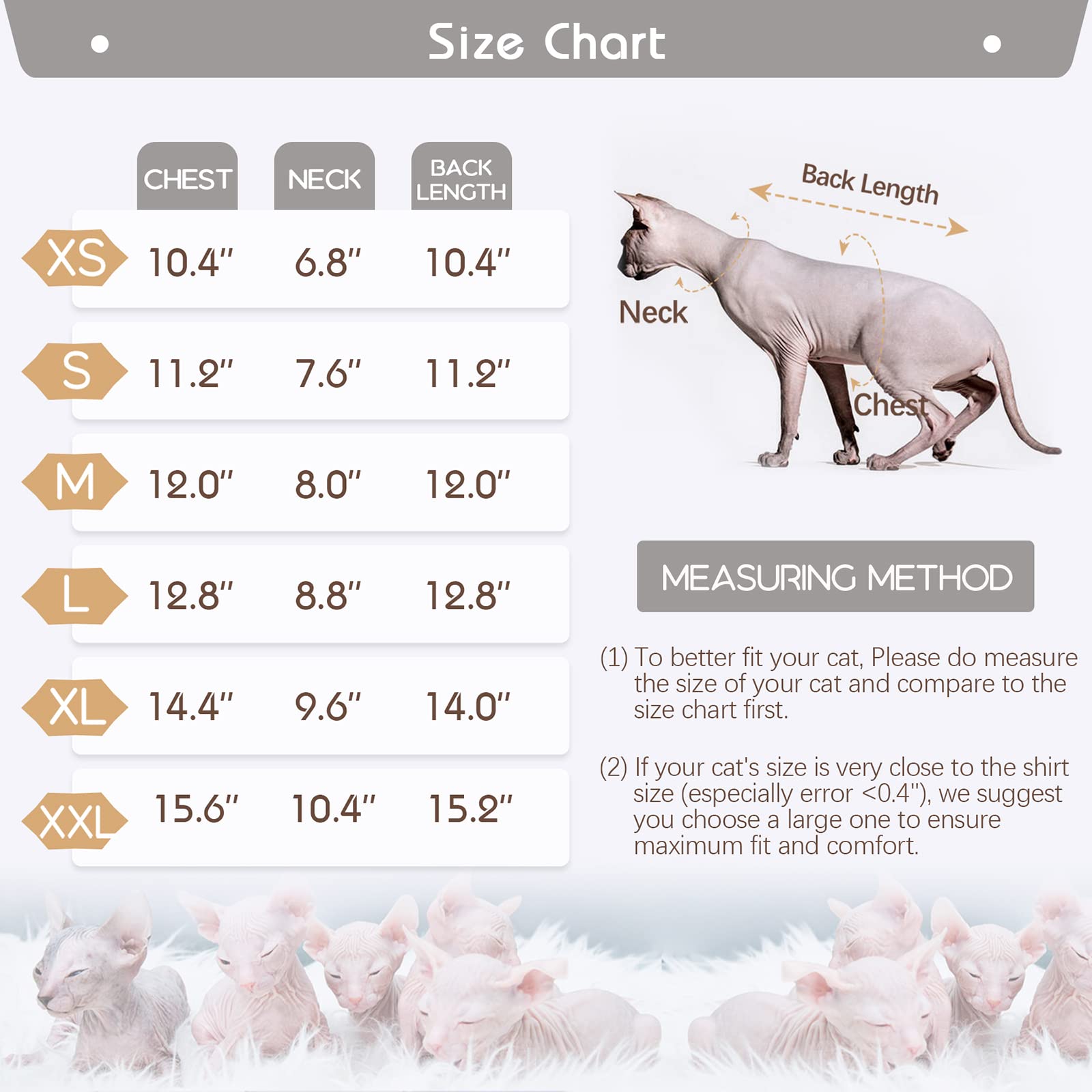 DENTRUN Sphynx Cat Clothes Hairless Cat Outfit Kitten Jumper Breathable Cat Onesie Turtleneck Sweater Adorable Cat Clothing Vest Pajamas Jumpsuit - Image 4