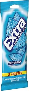 EXTRA Peppermint Sugar Free Chewing Gum, 15 pieces (3 Pack)