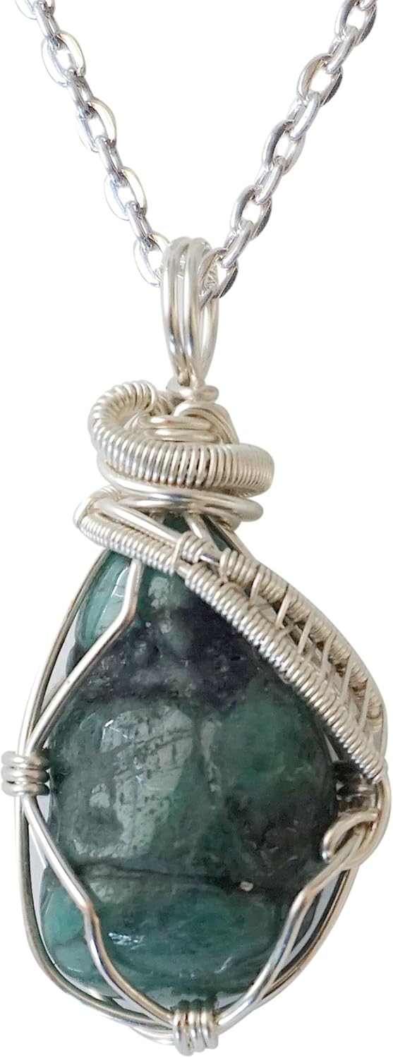 Women's and Men's Birthstone Crystal Necklace Silver Plated-24 Inch Chain